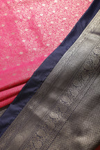 Magenta & Navy Dual Toned Soft Silk Zari Woven Saree