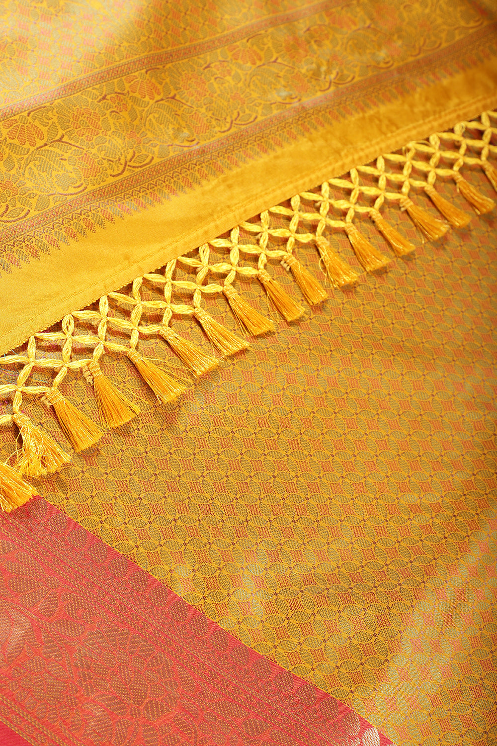 Mustard Color Cotton Silk Resham & Zari Woven Saree