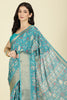 Teal Cotton Silk Printed Saree