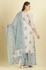 Cream Chanderi Cotton Hacoba Style & Floral Printed Unstitched Suit Material
