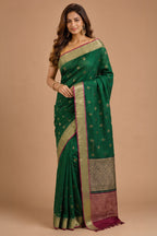 Green Cotton Silk Zari Work Saree