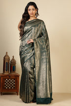 Green South Silk Floral Zaal Woven Saree