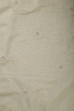 Sage Green Color Chanderi Resham Embroidered Unstitched Suit