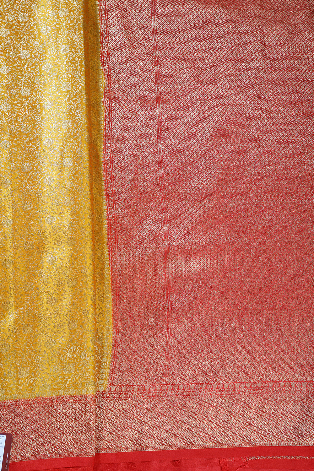 Mustard Floral Zari Woven Sarees