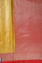 Mustard Floral Zari Woven Sarees