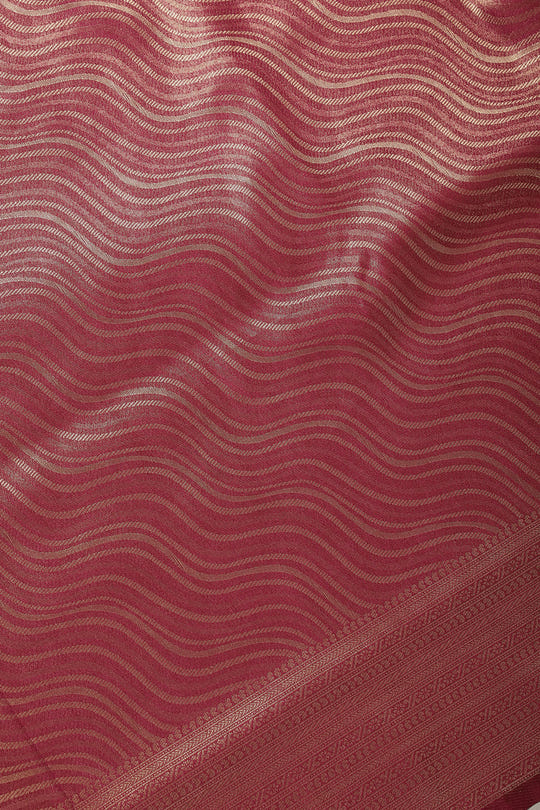 Dark Scarlet Zari Woven Soft Silk Saree