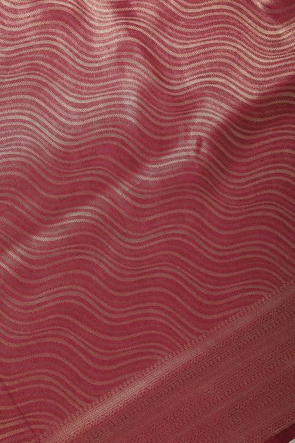 Dark Scarlet Zari Woven Soft Silk Saree