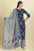Blue Cotton Hacoba Style Printed Unstitched Suit Material