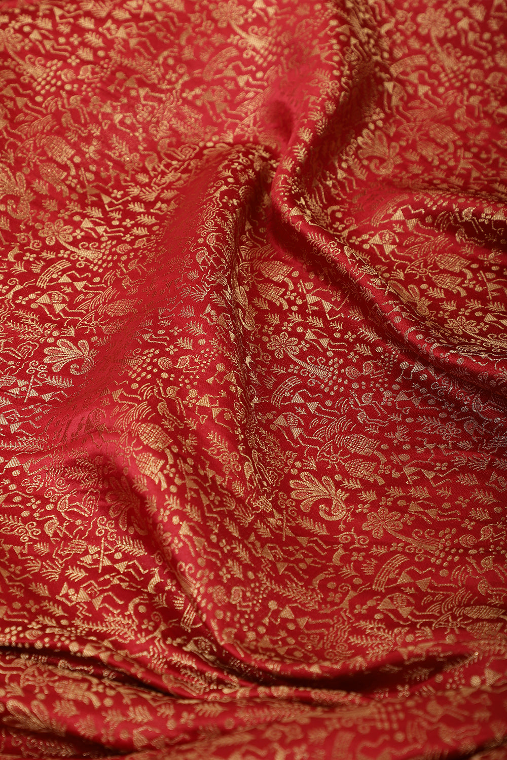 Maroon Zari Woven Soft Silk Saree