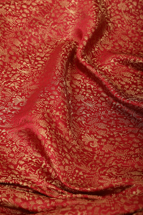 Maroon Zari Woven Soft Silk Saree