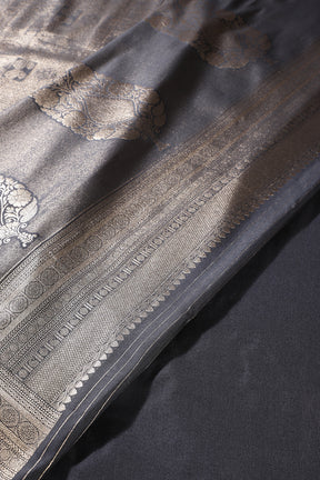 Black Soft Silk Zari Woven Saree