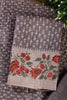 Grey Tussar Cotton Printed And Floral Embroidered Unstiched Suit Material