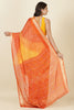 Orange Georgette Leheriya Printed Saree