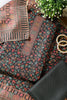 Bottle Green Pashmina Floral Printed Unstitched Suit Fabric