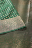 Bottle Green Zari Banarasi Woven Silk Saree
