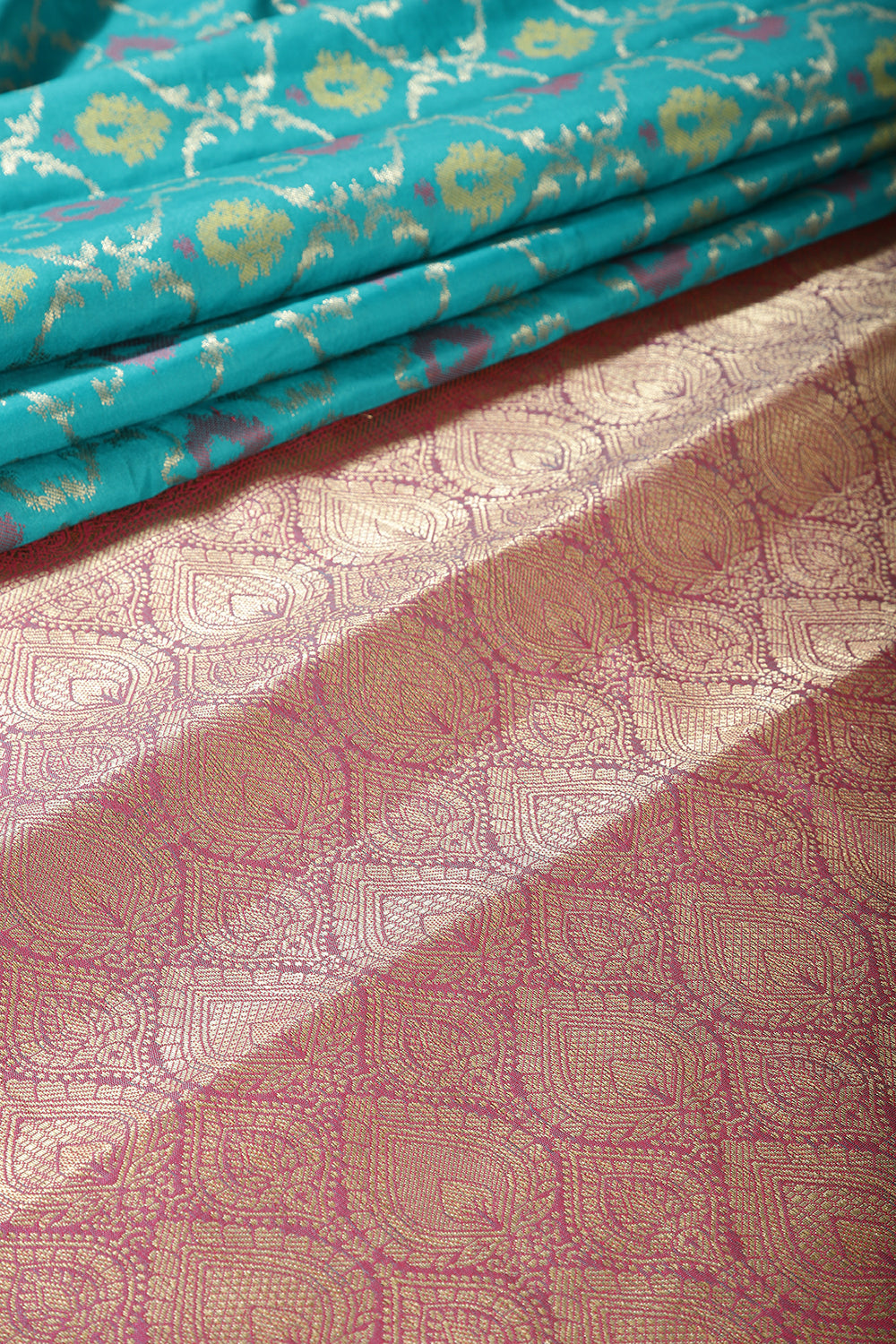 Teal Green Color Cotton Silk Woven Saree