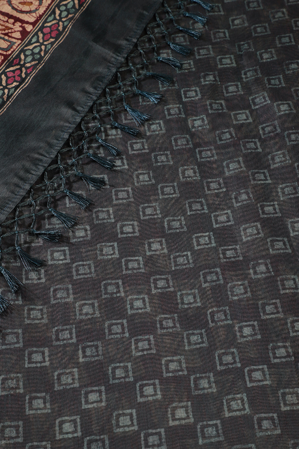 Wine Cotton Silk Printed Saree