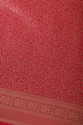 Magenta Pink Silk Zari Floral Zaal Woven Saree