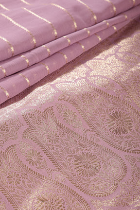 Lavender Color Georgette Saree with Zari Pinstripes