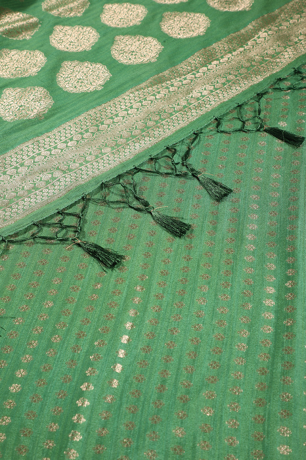 Green Colour Cotton Silk Zari Woven Saree