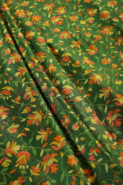 Green Color Chiffon Bandhani Printed Saree