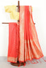 Red Silk Zari Woven And Swaroski Work Saree