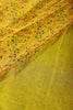 Mehandi Color Chiffon Floral Zari Border Printed Saree