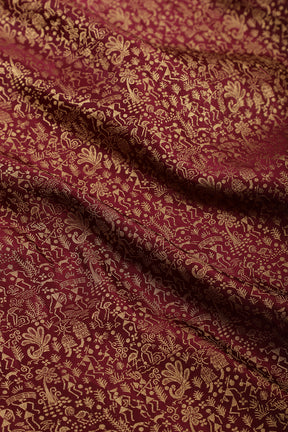 Wine Zari Woven Soft Silk Saree