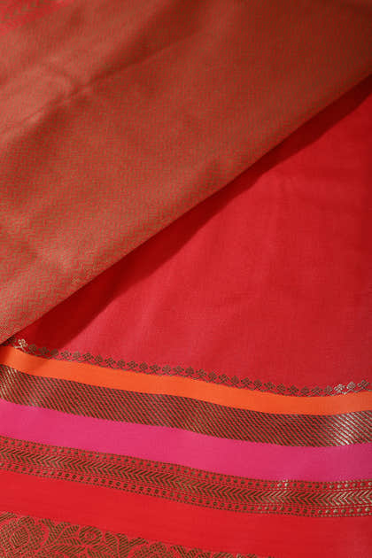 Mustard Zari Woven Art Silk Saree