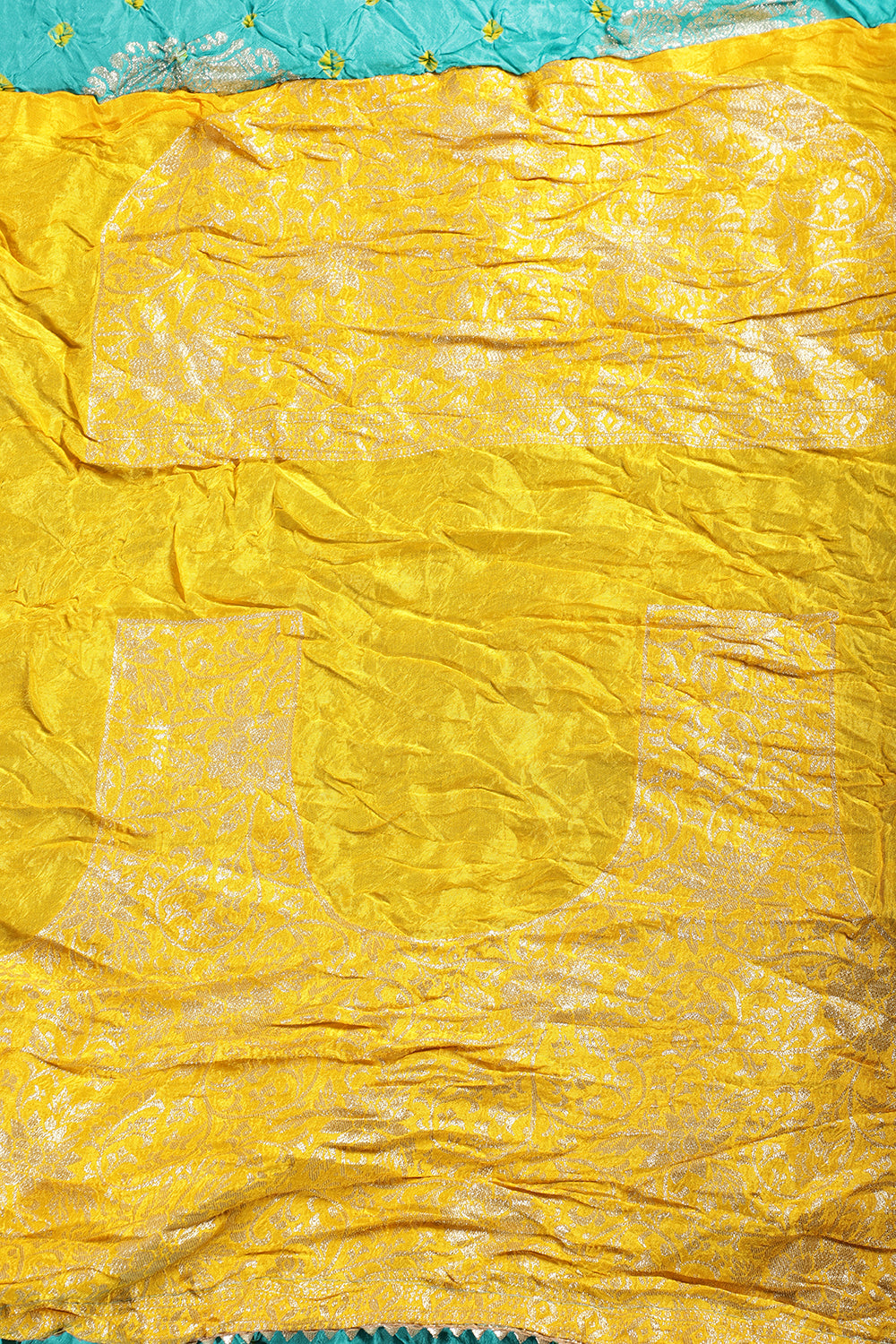 Firozi Color Bandhej Modal Silk Zari Woven Saree