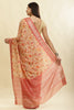 Pink & Beige Cotton Silk Floral Boota Printed Saree
