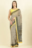 Olive Green Ajrakh Block Printed Cotton Saree