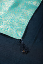 Turquoise Banarasi Silk Zari Floral Zaal Woven Saree