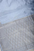 Bluish Grey Color Silk Woven Saree