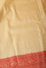 Beige & Red Dual Toned Soft Silk Zari Woven Saree
