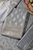 Grey Silk Zari Woven Unstitched Suit Material