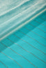 Firozi Color Georgette Saree with Zari Pinstripes