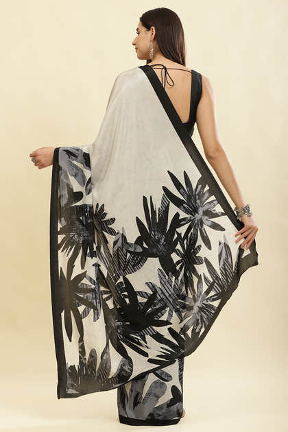 Pista Printed Crepe Silk Saree