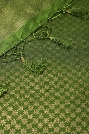 Olive Green Colour Soft Silk Leheria Zari Woven Saree