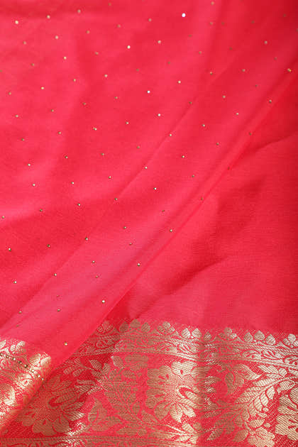 Rani Chinon Crepe Swaroski Work Saree