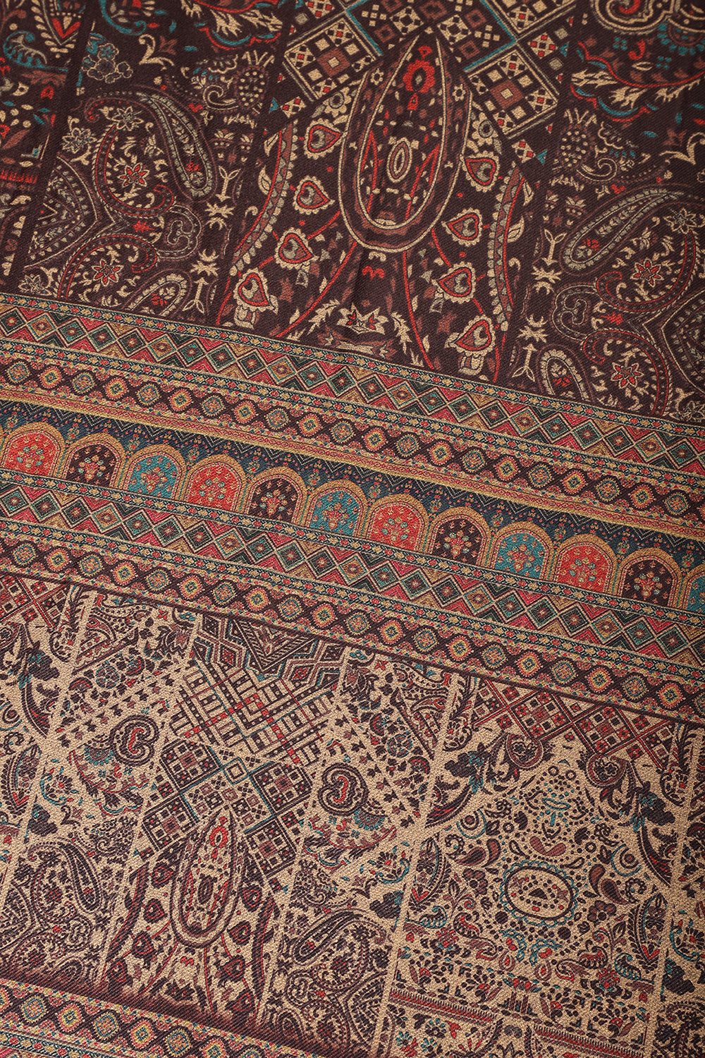 Brown Pashmina Digital Printed Unstitched Suit Material