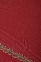 Maroon Embroidered And Swaroski Work Georgette Saree