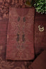Brown Spun Floral Printed Unstitched Suit Fabric