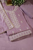 Lavender Chanderi Silk Resham Embroidered Unstitched Suit Material
