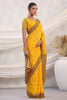 Mustard Color Embroidered Georgette Saree