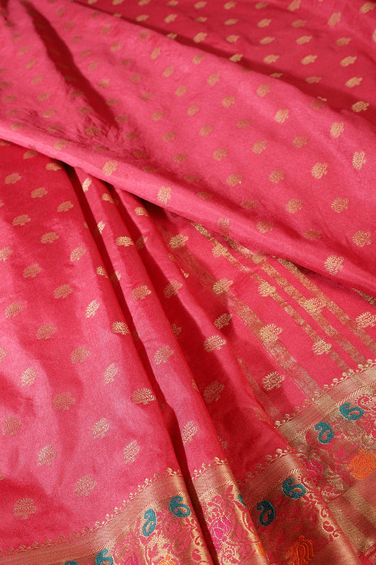 Pink Color Silk Resham & Zari Woven Saree
