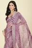 Dusky Purple Color Chiffon Leheriya Printed Saree