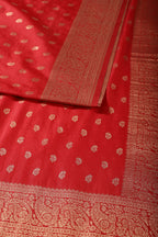 Red Silk Zari Buta Woven Saree