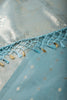 Light Blue Color Floral Zari Woven Chanderi Cotton Saree