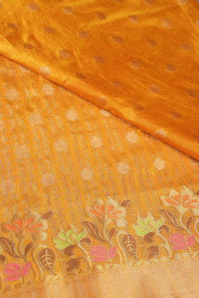Mustard Color Silk Resham & Zari Woven Saree